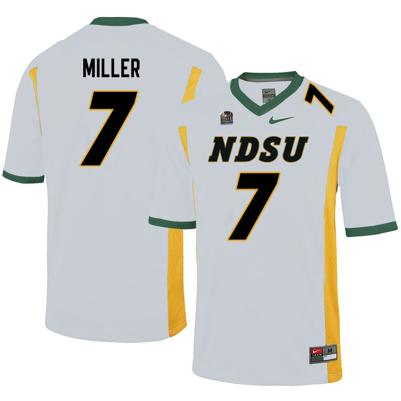 Men #7 Cam Miller North Dakota State Bison College Football Jerseys Sale-White - Click Image to Close